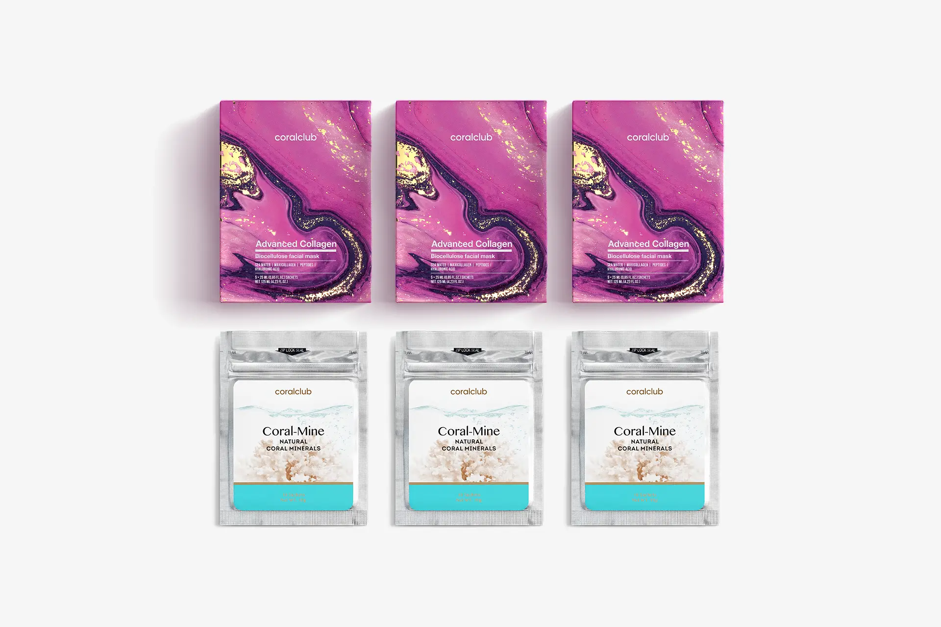 Advanced Collagen Biocellulose Facial Mask, 25 ml, 15 kotikest + Coral-Mine, 30 kotikest, 1 g